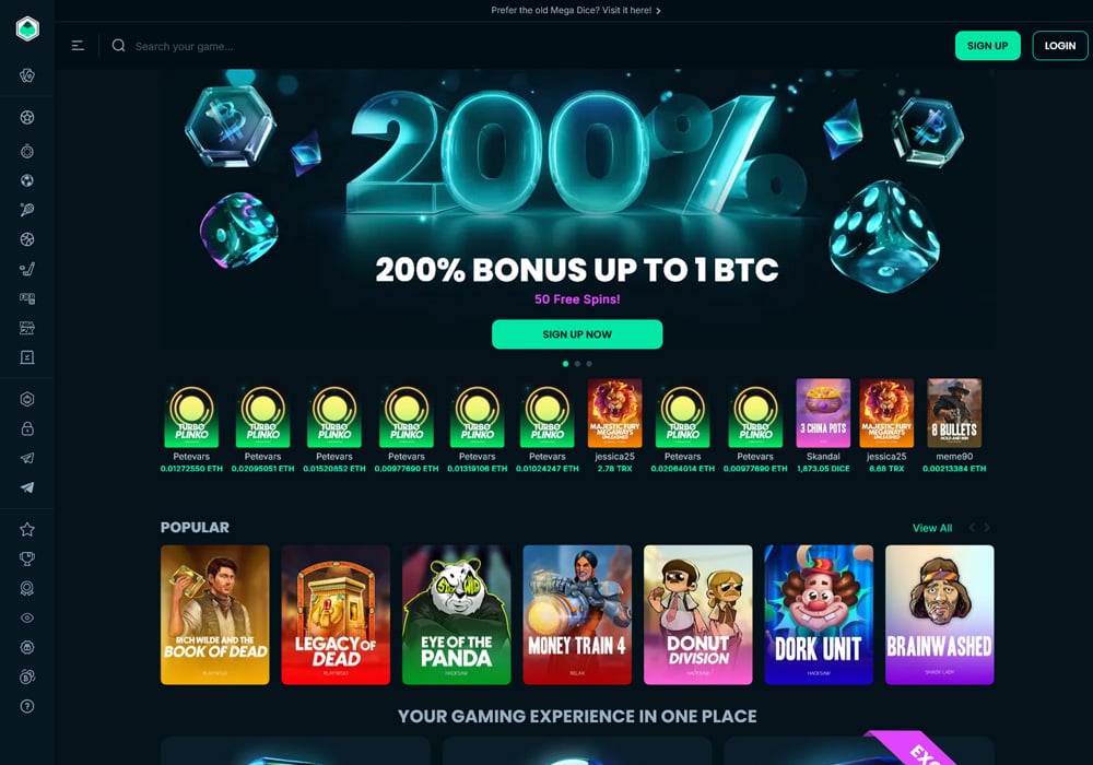 Megadice Homepage