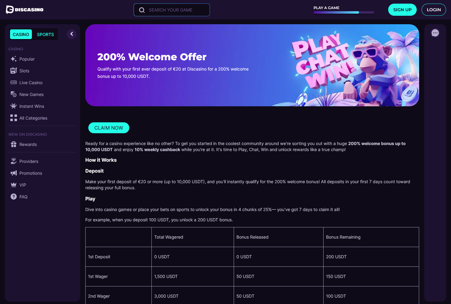 Welcome Bonuses
