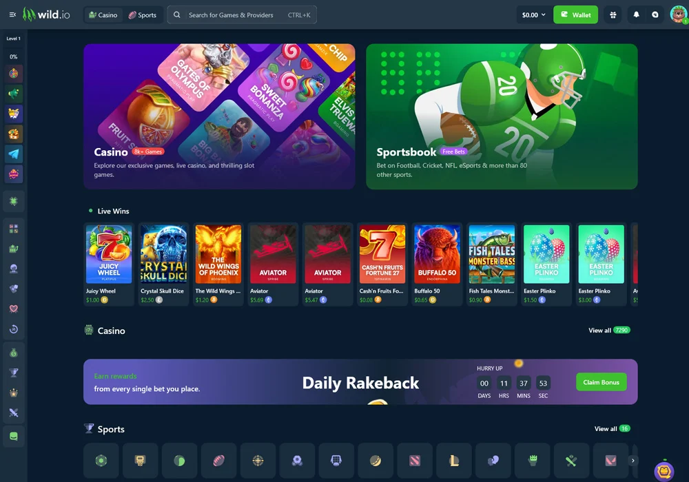 Wild.io Homepage